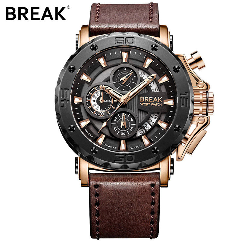 WJ-7658 Wholesales Business Quartz Handwatches Fashion Leather Wrist Watches Waterproof Men Watches