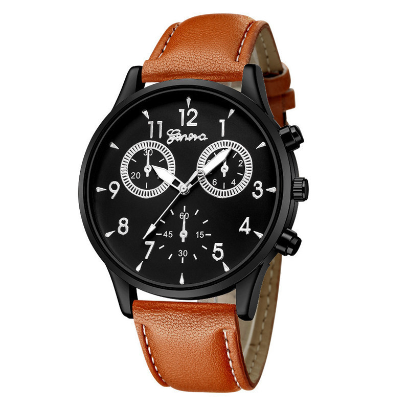 WJ-9375 Men's Business Leisure Watch With Leather Quartz Movement Wholesale Spot Made In China Men's Wristwatches