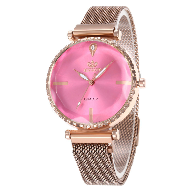 WJ-8557 Simple Charming Multicolor Stylish Ladies Wrist Watch Stainless Steel Net Belt fashion Popular Quartz Women Watch