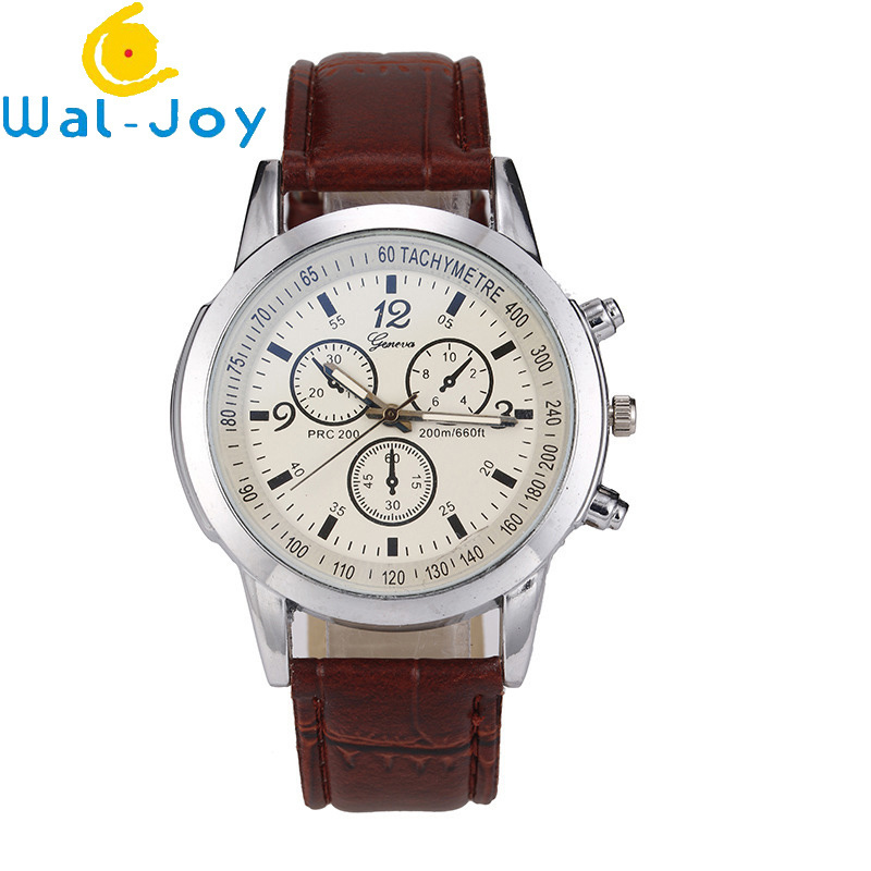 WJ-7424 Popular Cheap Wristwatch Three Calendar Decorative Small Circle Face With Scale Arabic Numbers Dial Business Men Watch