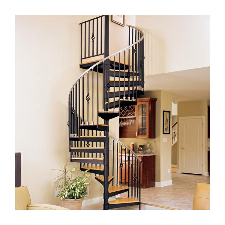 Factory direct sales modern wood stairs customized used spiral staircase