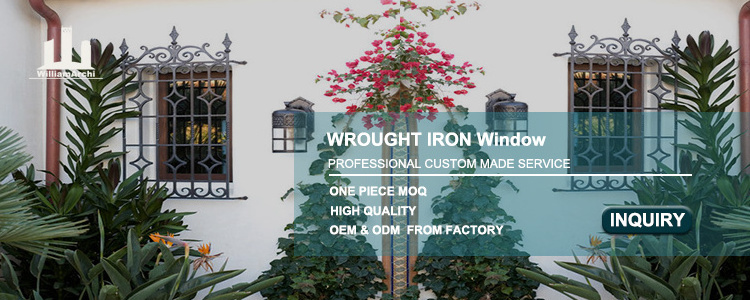 Production wrought iron window railing galvanized cast iron window guards