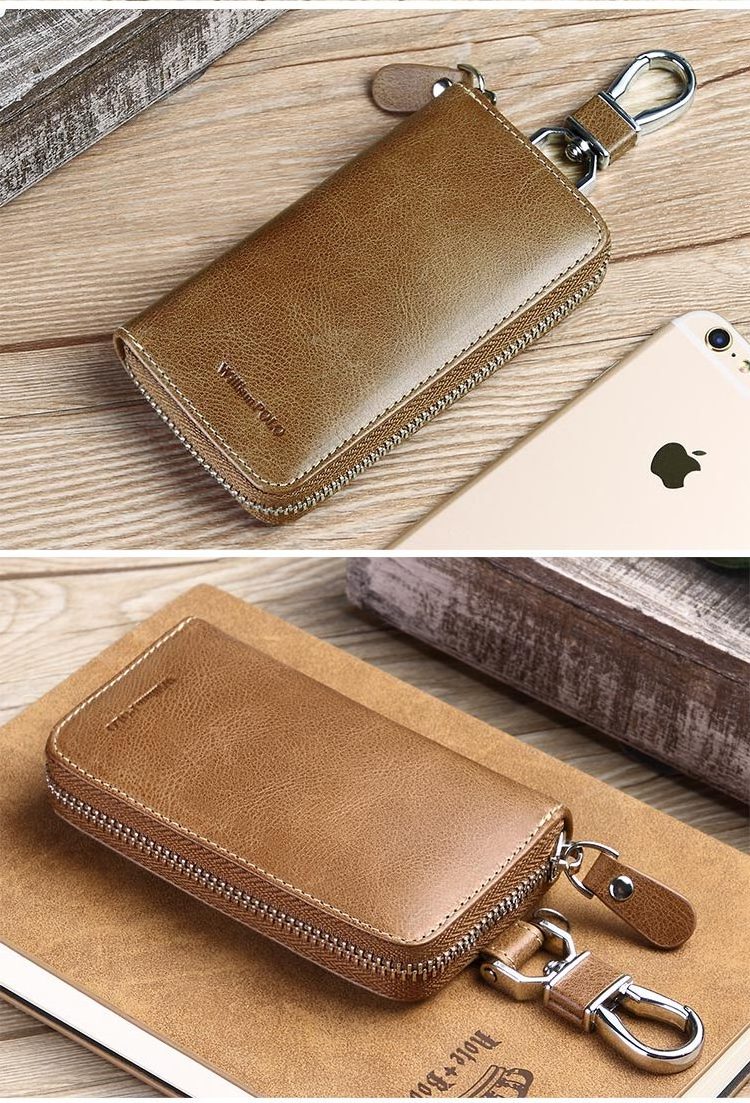 Fashion Simple Key Holder Leather Wallet Unisex Solid Key Wallet Organizer Bag Car Housekeeper Wallet Card Holder