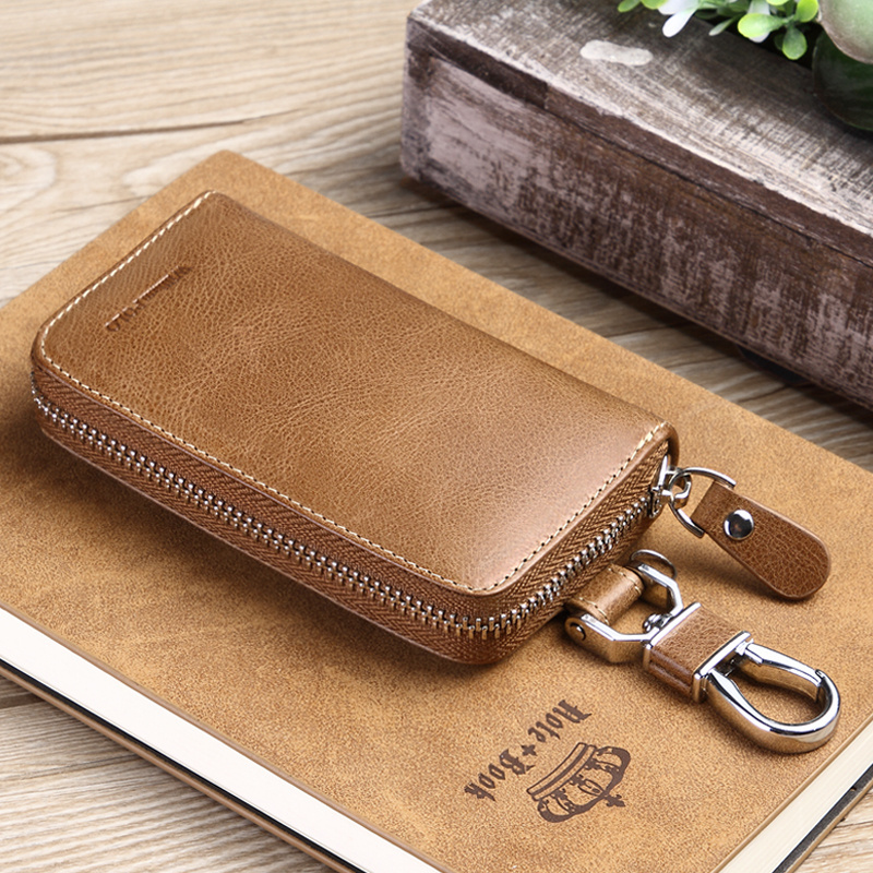 Fashion Simple Key Holder Leather Wallet Unisex Solid Key Wallet Organizer Bag Car Housekeeper Wallet Card Holder