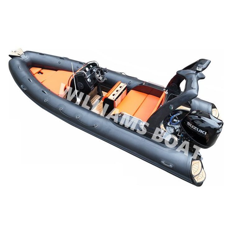 Luxury yacht 20ft semi rigid fiberglass hull inflatable rib580 patrol boat for sale