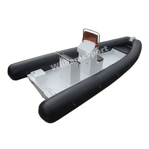 Luxury boat 21 ft semi rigid fiberglass hull inflatable boat rib600 for family