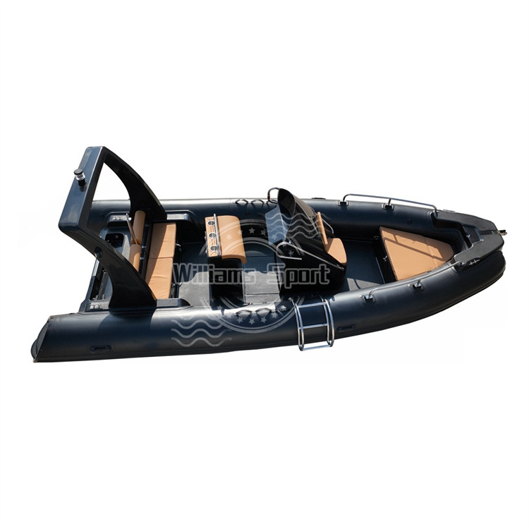 Hot sale high speed fiberglass 20ft fishing inflatable boat with teak floor