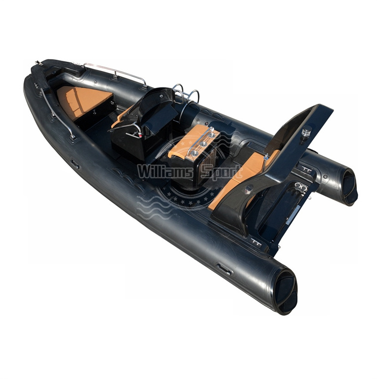 Hot sale high speed fiberglass 20ft fishing inflatable boat with teak floor