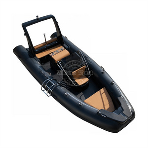 Hot sale high speed fiberglass 20ft fishing inflatable boat with teak floor