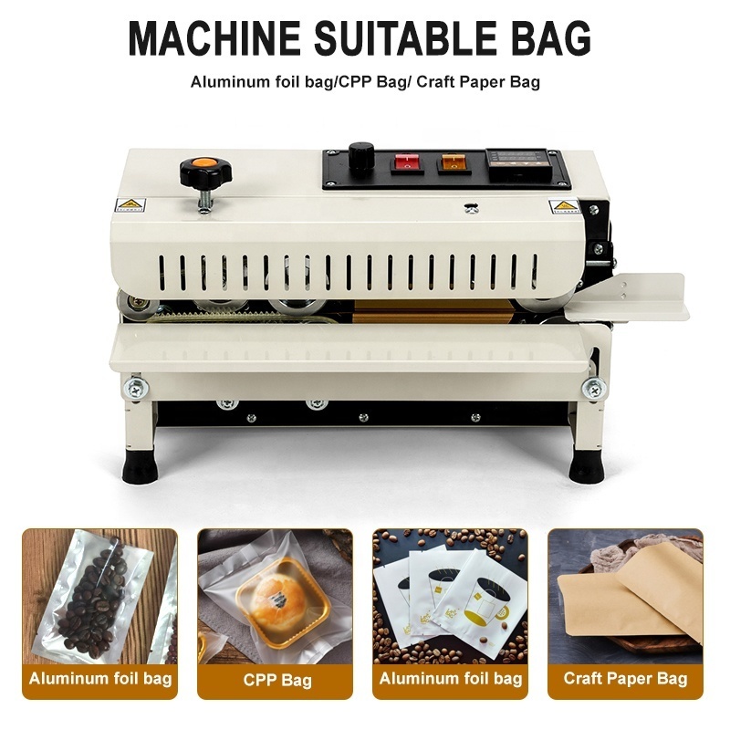 Wallepac Automatic Fast Speed 12M/Min Pouch Aluminum Foil Heat Packing Sealing Machine Mini Continuous Plastic Bags Band Sealer