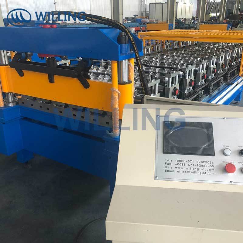 Combined two layers  glazed tile aluminium roofing panel making roll forming machine