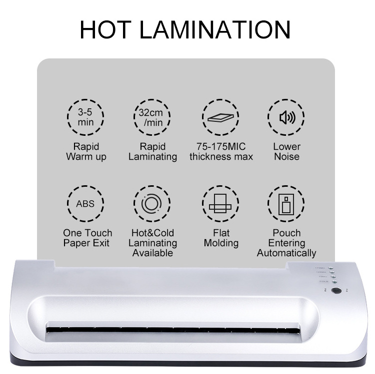 Factory Wholesale laminating machine a4 a3 Warming Up Fast Office Home Business Card Paper Photo Cold And Hot Press Laminator