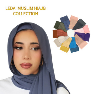 OEM ODM  Matching scarfs muslim chiffon hijabs Set Scarf With Matching Inner under hat Cap chiffon muslin hijab scarf