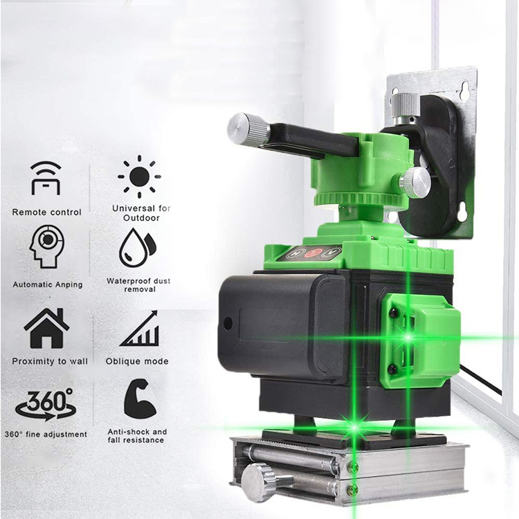 Rotary level green beam 4d laser level 16 lines lithium battery quality price nivel laser 360 green self-leveli