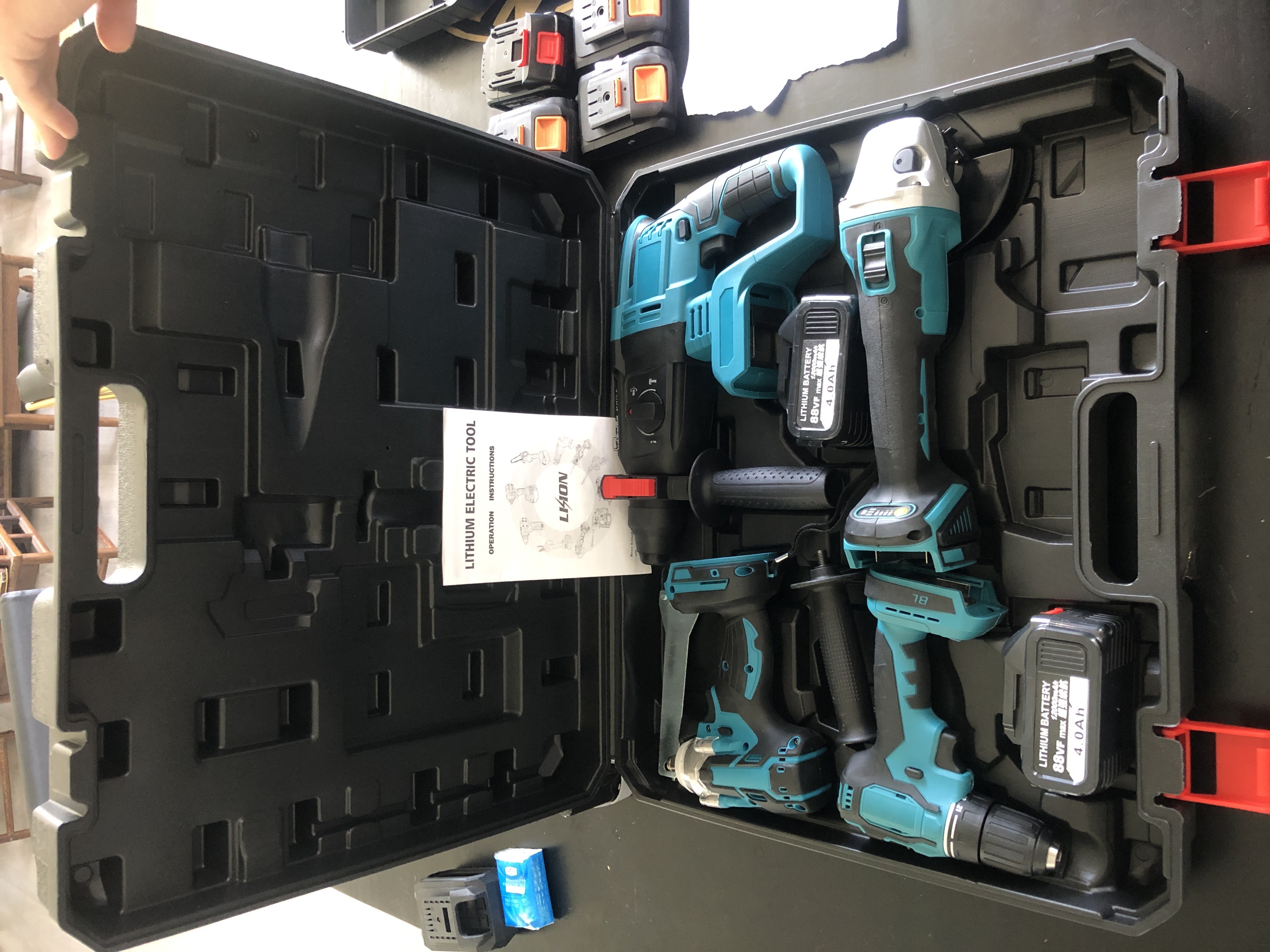 Big Discount !!!available Sales for MKT Combo Power Tools 4 Kits Tool Set 20v Volt Cordless Drills Battery DIY