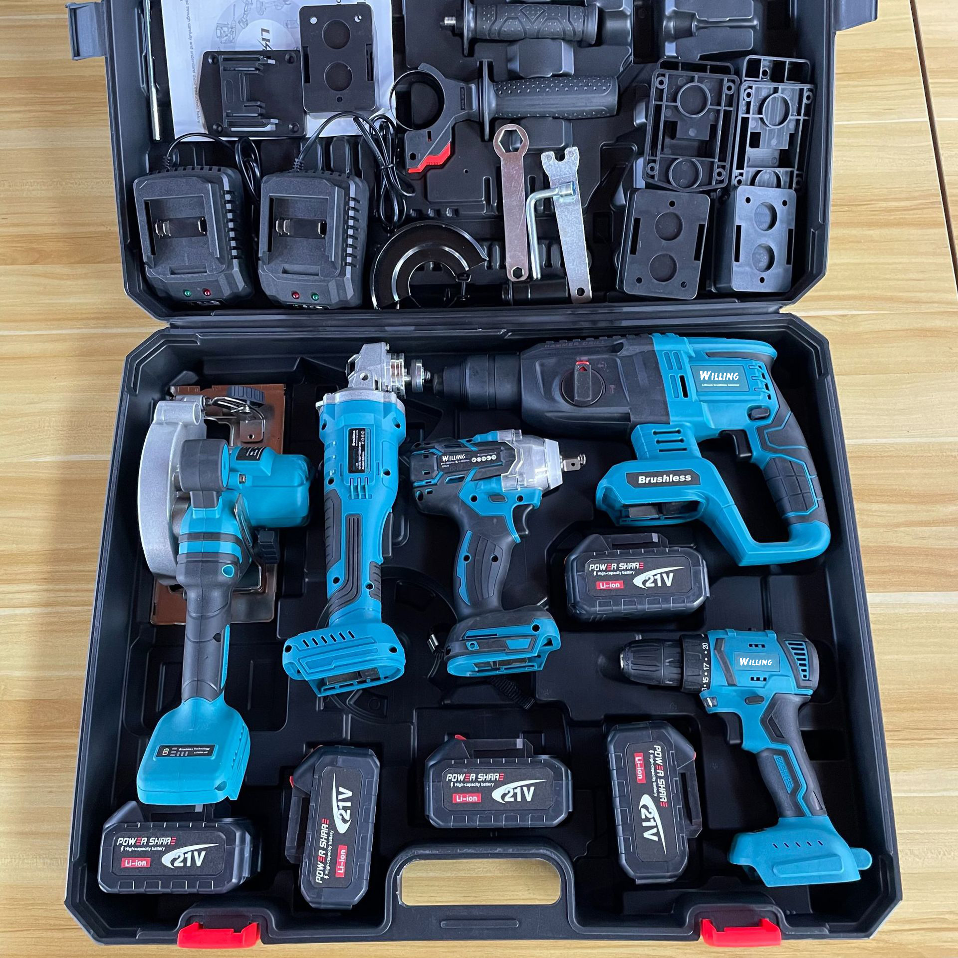 Big Discount !!!available Sales for MKT Combo Power Tools 4 Kits Tool Set 20v Volt Cordless Drills Battery DIY