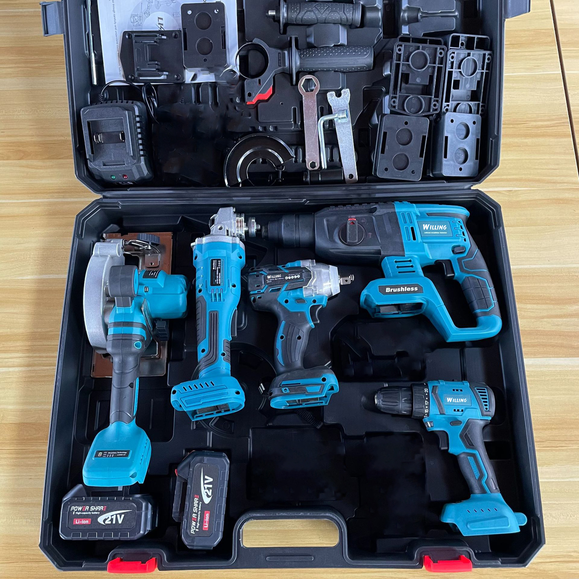 Big Discount !!!available Sales for MKT Combo Power Tools 4 Kits Tool Set 20v Volt Cordless Drills Battery DIY