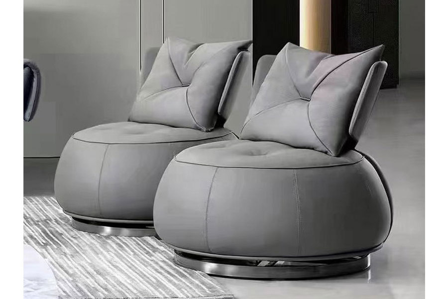 leisure modern circle shape round chair hotel living room bedroom single sofa rotatable home swivel chair