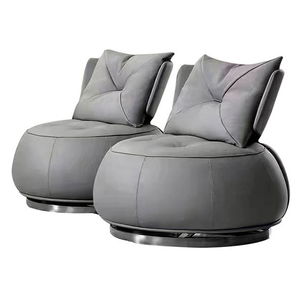 leisure modern circle shape round chair hotel living room bedroom single sofa rotatable home swivel chair