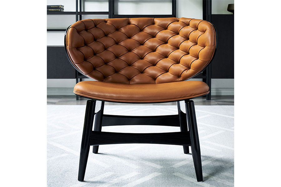 leisure modern wooden leather living room single chair