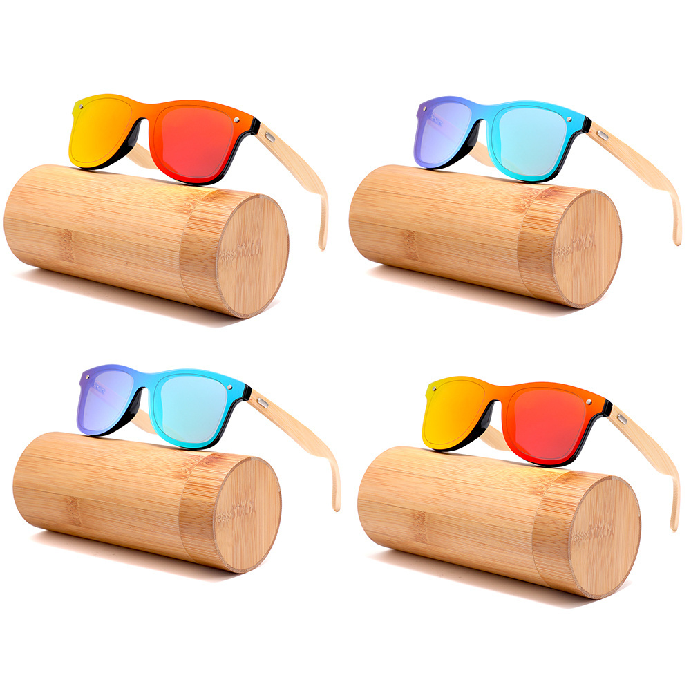 Fashion bamboo anti-uv lentes de sol hand polished china bamboo sunglasses 2023