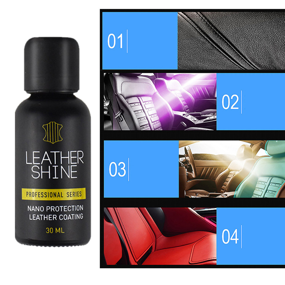 Car Leather Ceramic Coating Kit-High Gloss 9H Nano Liquid Glass Hydrophobic Coating Anti-Scratch Anti-Fading Auto Paint Sealant