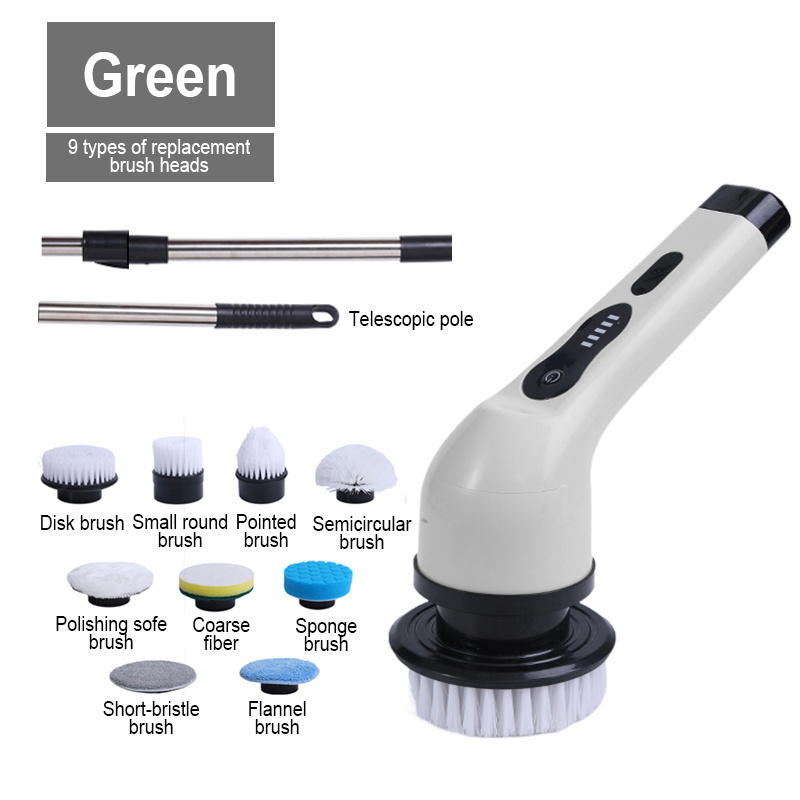 Electric Spin Scrubber ordless Cleaning Brush with 9 Replaceable Brush Heads ub and Floor Tile 360 Power Scrubber 2 Speeds