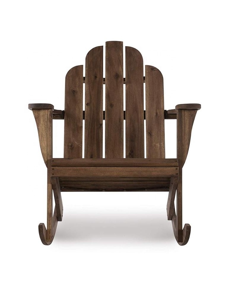 HE-552,Patio Wood Adirondack Rocker Chair With Teak Wood Colour  Wood Adirondack Rocking Chair