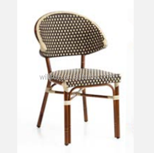 OTA-1072,Aluminum Bamboo Outdoor Rattan French Metal Cafe Chair Hotel Dinning Bamboo Coffee Chairs