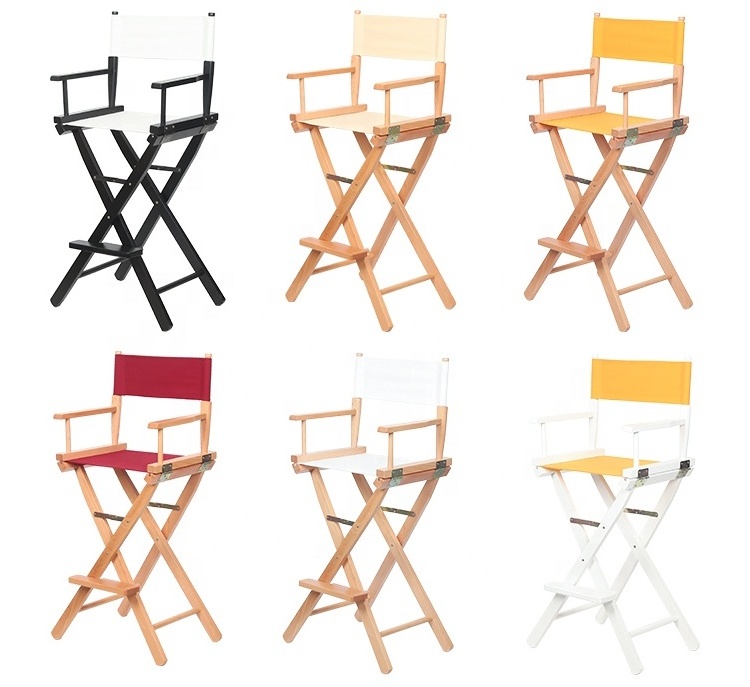 HE-392,High Quality & Most Cheapest Wooden Folding Director Chairs Tall Director Chairs With Footrest Foldable Makeup chair