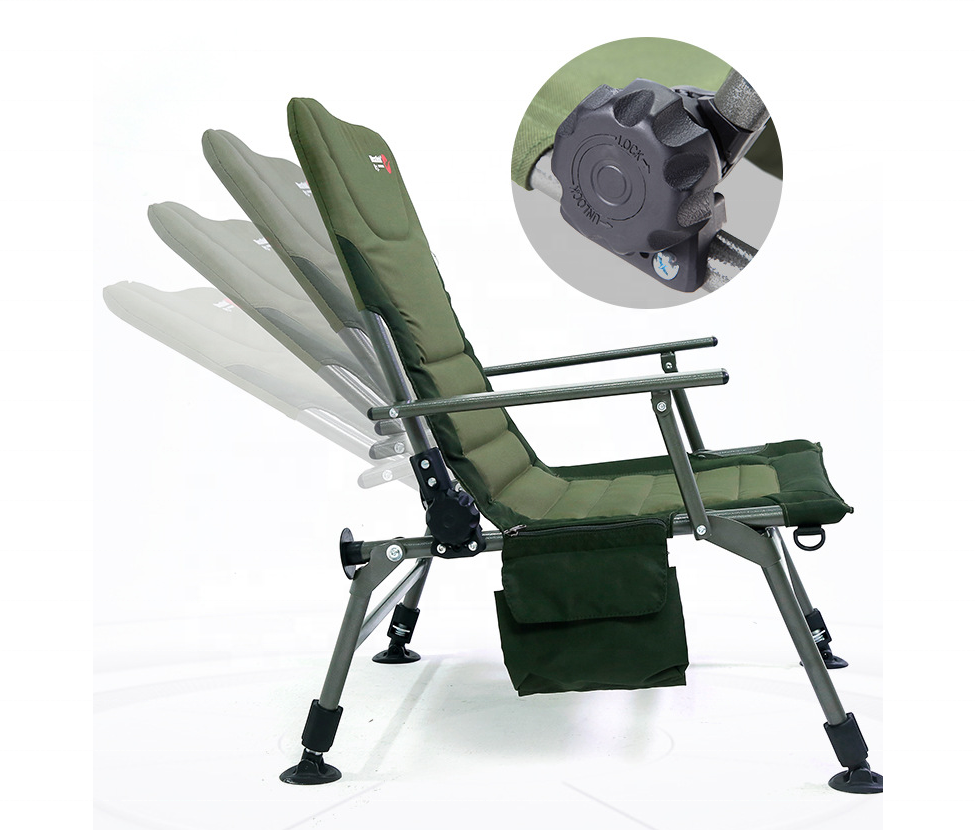 HE-1313,Manufactory Fishing Chairs with Rod Holder Folding Ice Fishing Chair Outdoor Camping Chair Leg Adjustable with Bag