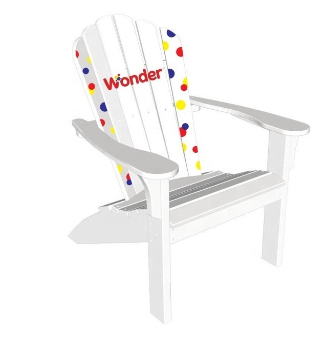 HE-556,Manufactory Outdoor Garden wood HDPE Adirondack Chair  Beach Deck Chair Plastic Folding Chair In White Color