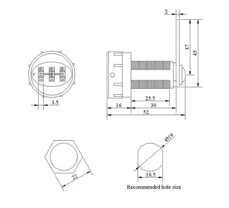 RSL-1050-20, 20mm 3 Digit Combination Cam Lock Keyless Password Lock Mailbox Cabinet Locks For Mailbox Cabinet Door