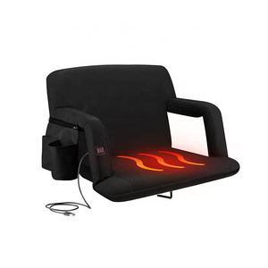 HE-1231,Portable Heated Folding Stadium Seat Chairs Wide Padded Adults Camping Reclining Waterproof Bleacher Chair With Hook