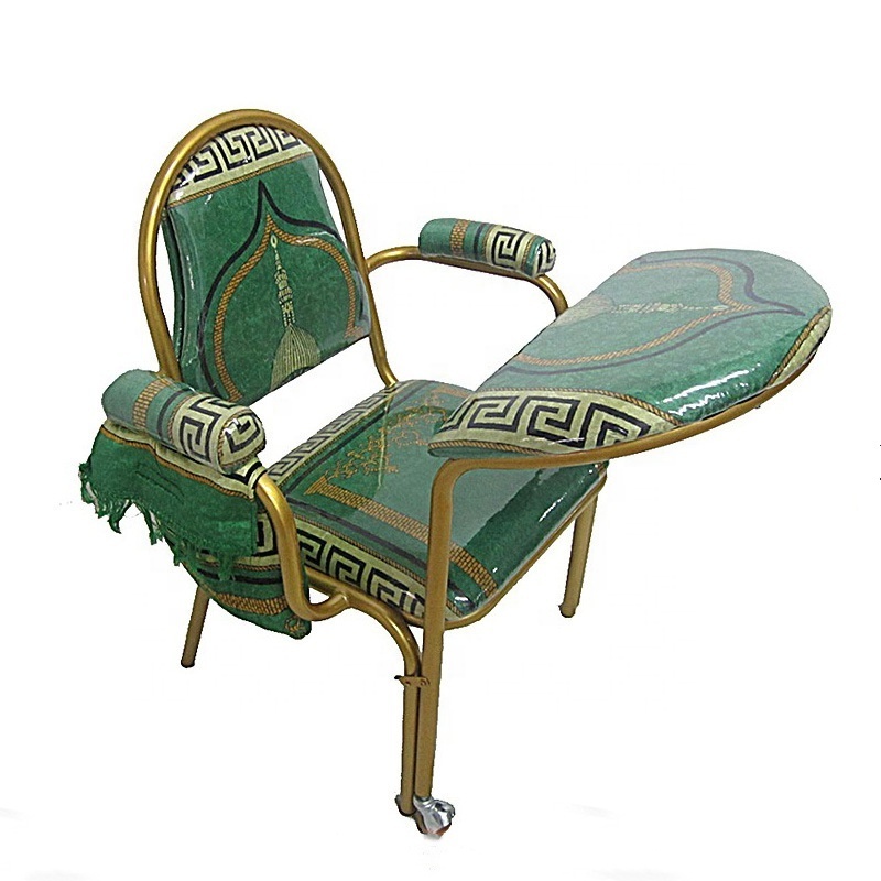 CH-C06,Customized Luxury Quran Knocked Down Metal Church Worship Muslim Prayer Folding Chair Mosque Chairs