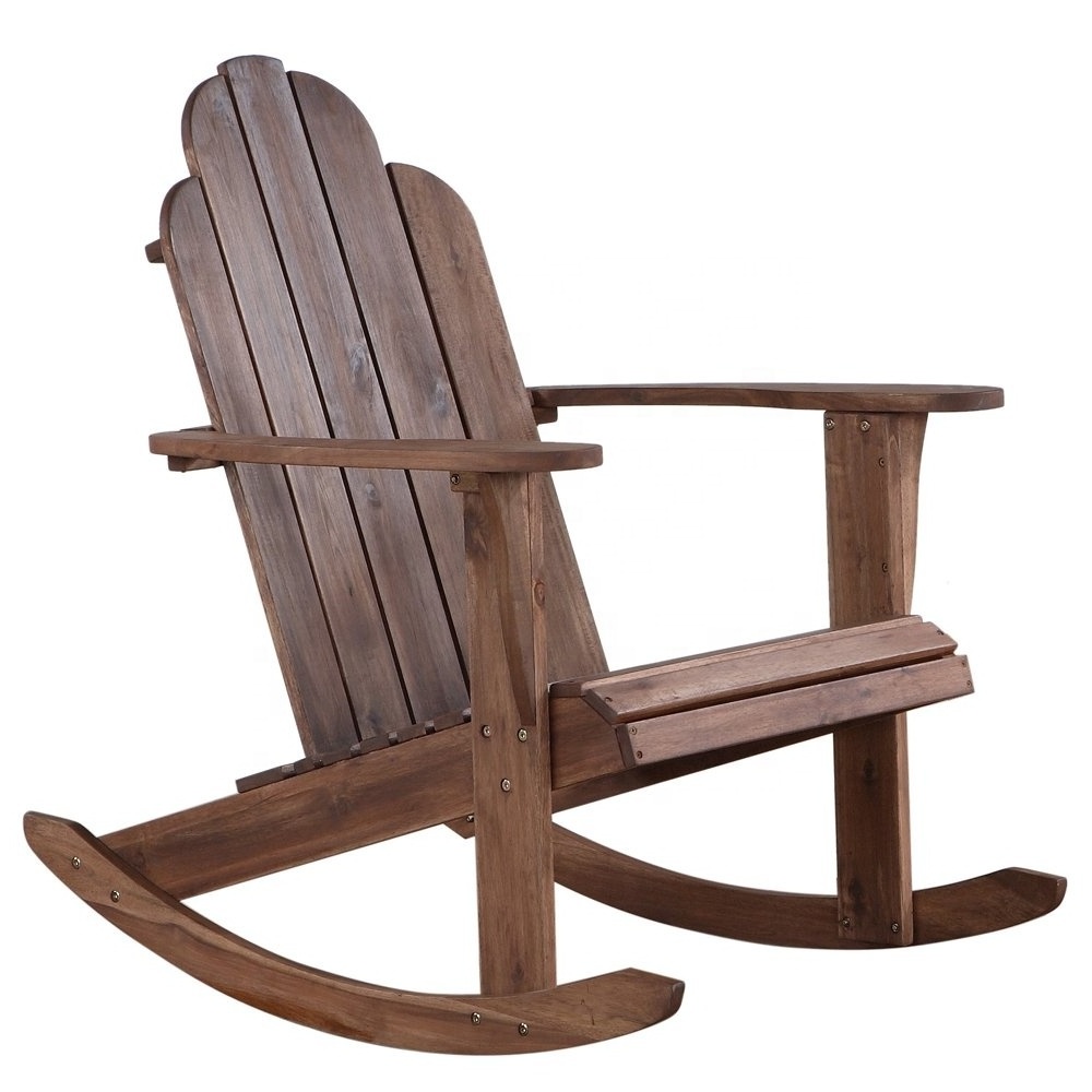 HE-552,Patio Wood Adirondack Rocker Chair With Teak Wood Colour  Wood Adirondack Rocking Chair