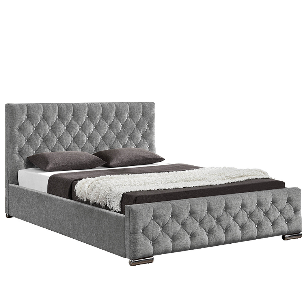 Willsoon tufted furniture luxury double size bed with storage space velvet upholstered bed lift king size bed frame lit complet