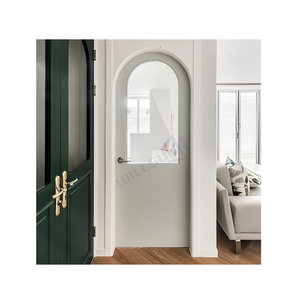 American Solid wood Arched Interior Doors Traditional arched swing bedroom doors