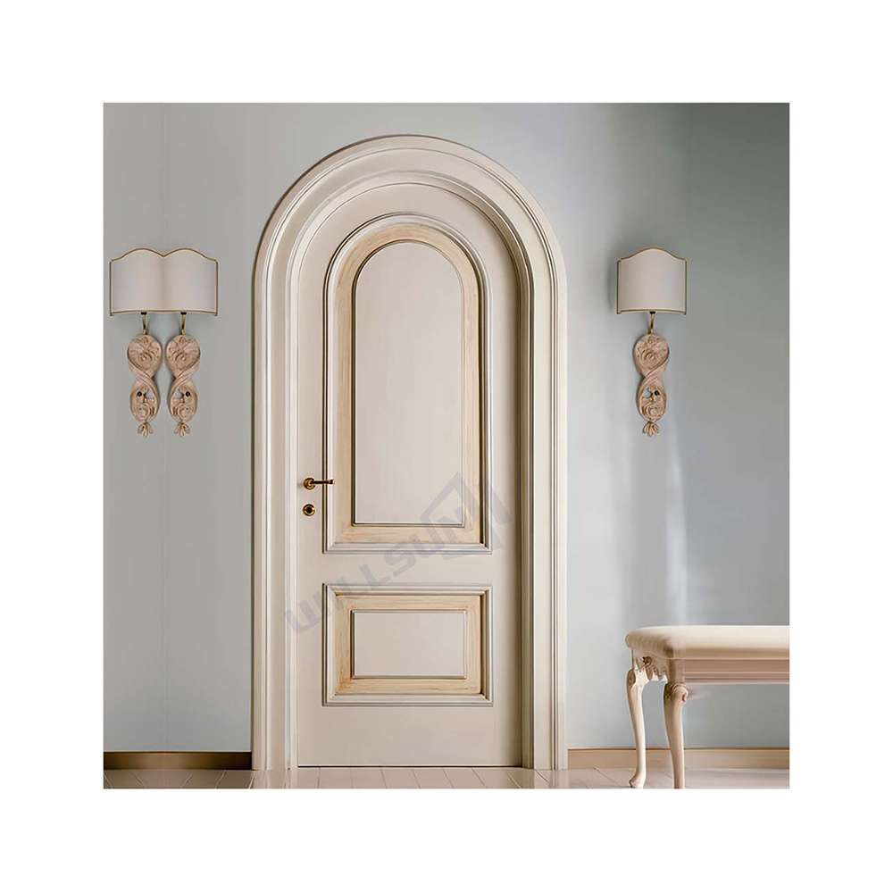 American Solid wood Arched Interior Doors Traditional arched swing bedroom doors