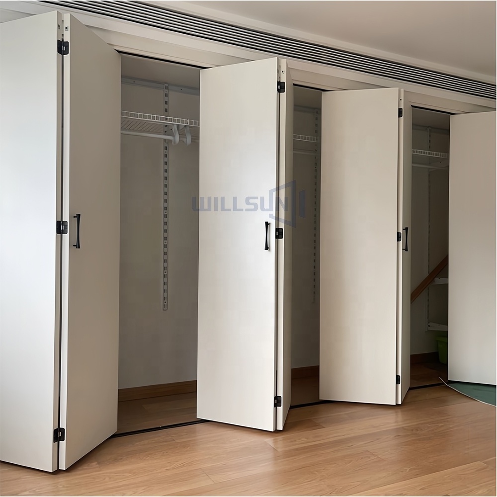 Simple Design Folding  solid wood closet  Door Soundproof  Modern Wooden Interior Folding Doors