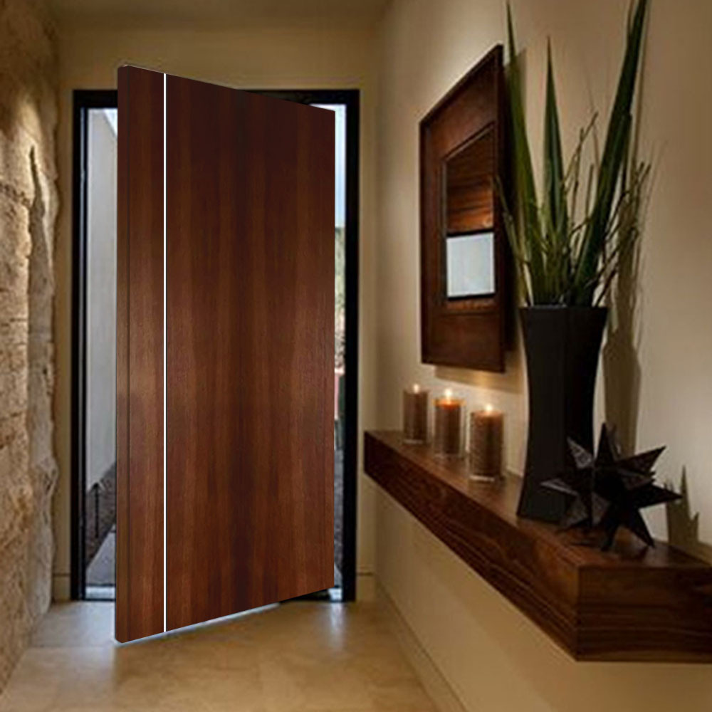 Modern Walnut wood accordion folding doors with lock hardware