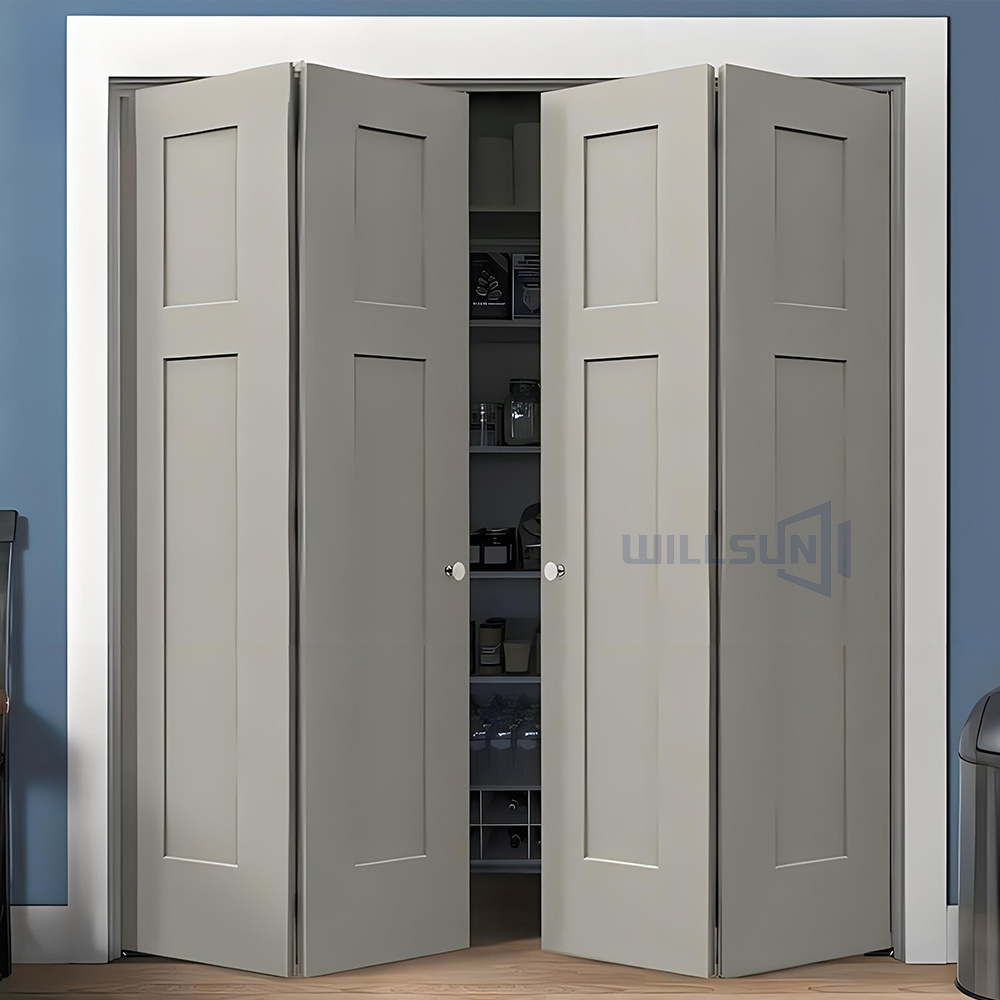 Simple Design Folding  solid wood closet  Door Soundproof  Modern Wooden Interior Folding Doors