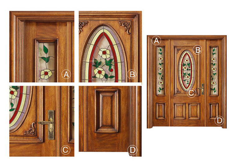 Teak Wood Main Door Oil Paint Big Entrance Door With Carving Solid Wood Glass Door