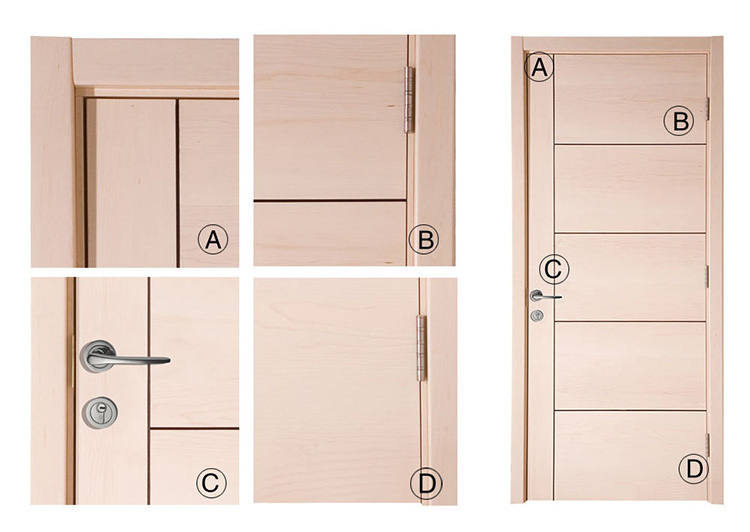 Fancy MDF wood horizontal line interior room doors for hotel