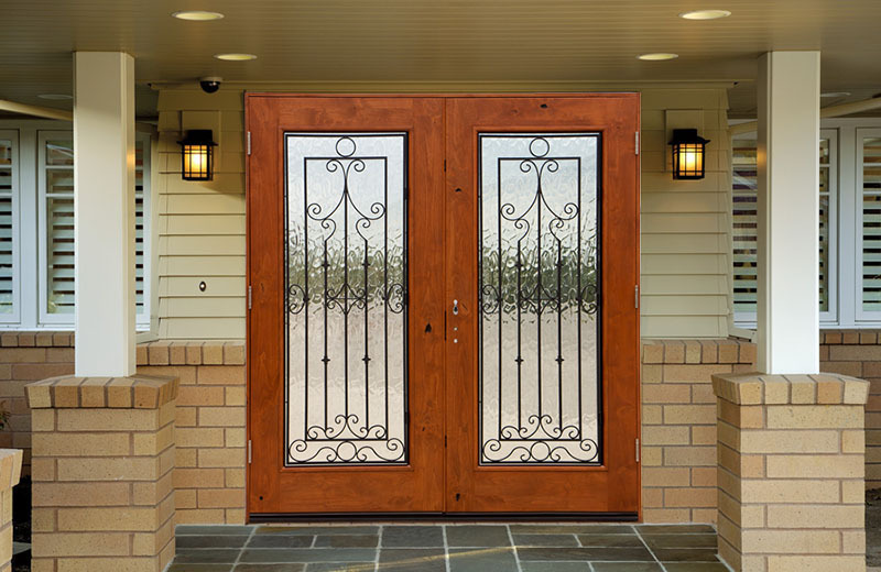 French style lowes exterior wooden frame wrought iron glass entrance door price