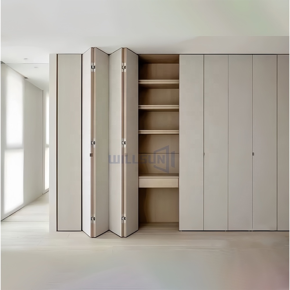 Simple Design Folding  solid wood closet  Door Soundproof  Modern Wooden Interior Folding Doors