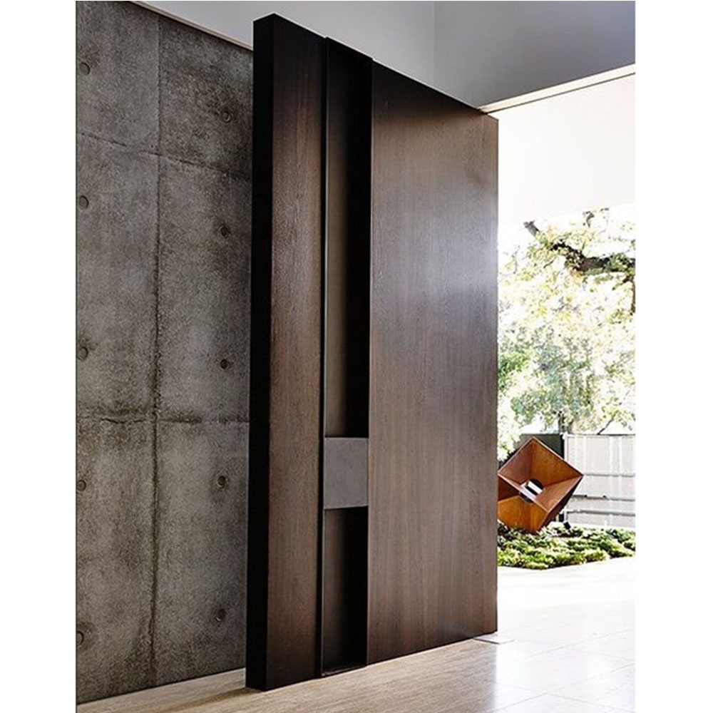 Foshan Revolving Hinged Proof d' Water Large Modern Designs Wood Entry Pivot Doors