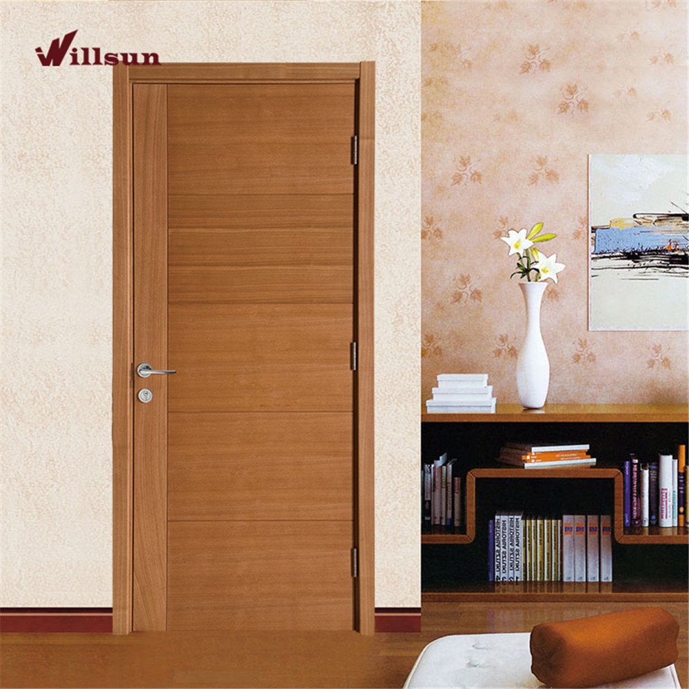 Fancy MDF wood horizontal line interior room doors for hotel