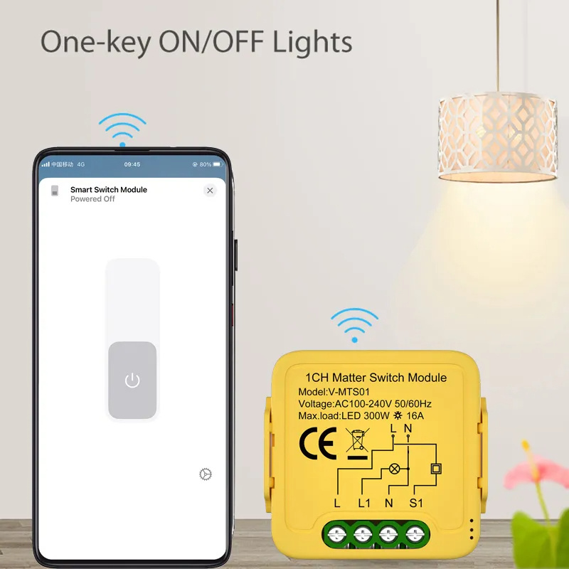 Universal Standard Matter Homekit Smart Switch in Wall Smart Switch Dimmer Module 1/2/3 Gang Matter Switch