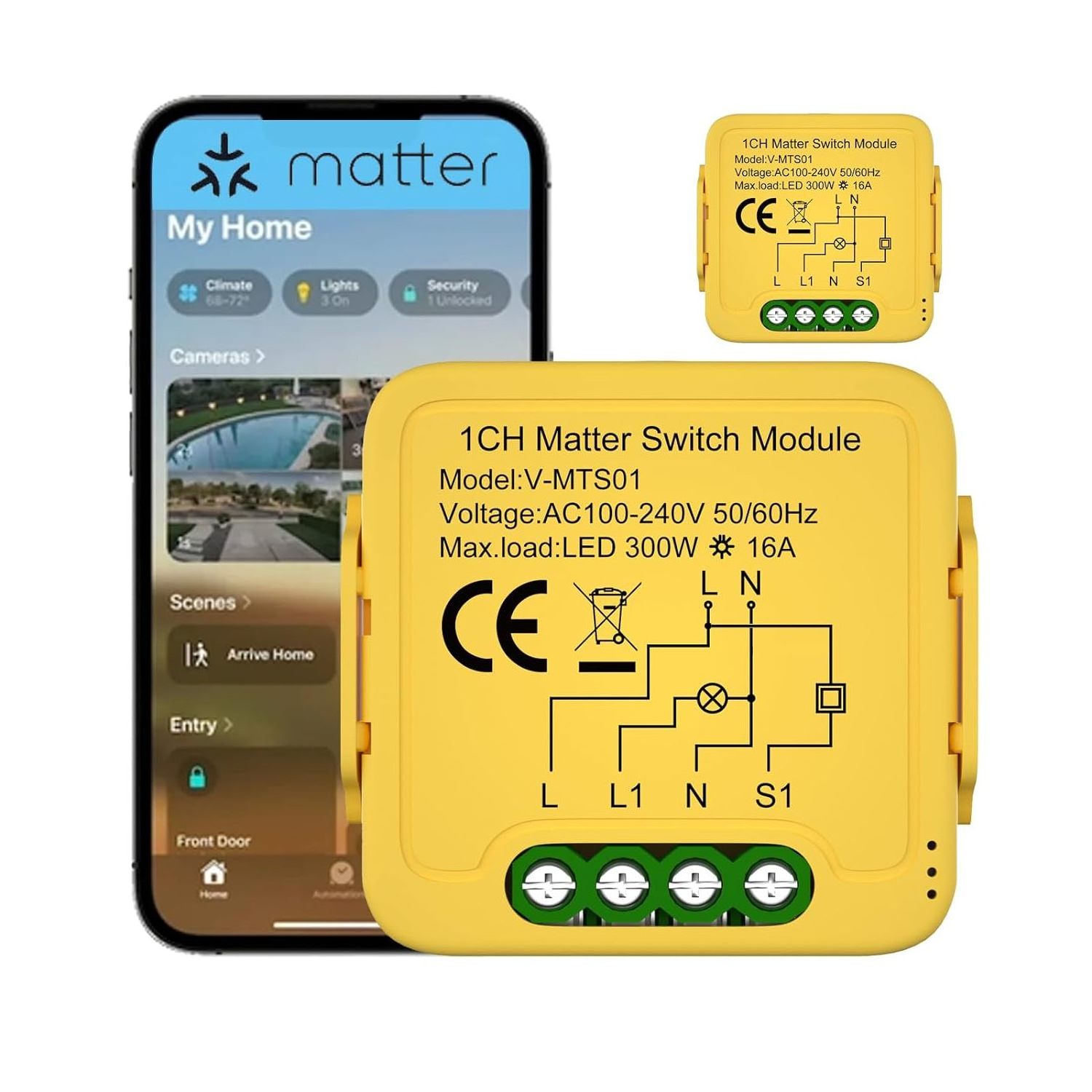 Matter relay light control switch 1/2/3/4 gang Homekit SmartThings universal DIY module